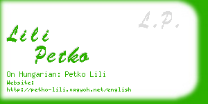 lili petko business card